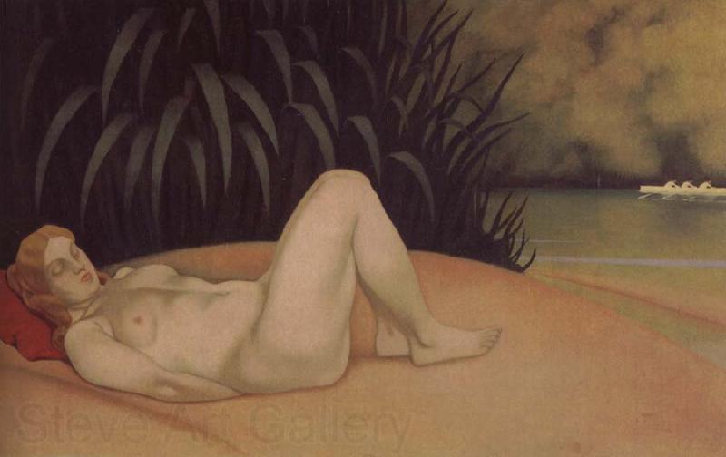 Felix Vallotton Nude sleeping on a bank Spain oil painting art